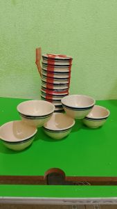 Chén Gốm Chỉ Xanh Nhỏ 30 cái  ký hiệu 2 viền xanh