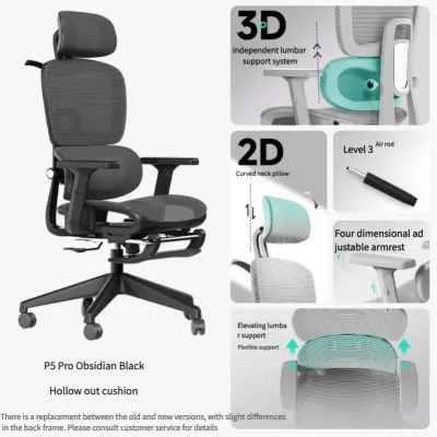 LENOBLE W90 Ergonomic Chair Office chair Breathable Mesh Gaming Chair With 4D Handrail and Adjustable Kerusi Headrest Computer Chair MAX 300KG