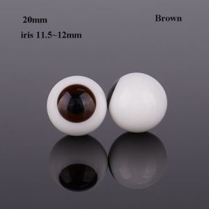 MIRELINA Nâu Đen Mắt thủy tinh Dễ thương 18/20mm 1/4 Mắt Iris Nhỏ Chất lượng cao Đồ thủ công làm búp bê tự làm Dành cho búp bê BJD 1/6