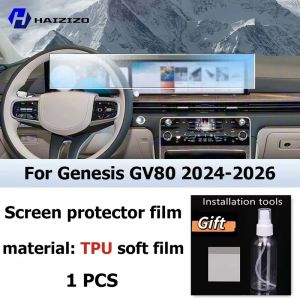 secr For Genesis GV80 2024-2026 Car interior Matte Screen Protector console GPS Navigation LCD screene TPU film Scratch resistant PPF J6H9P