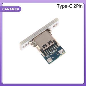 【CANAMEK】 USB Jack Type-C 2Pin 2P 4P Waterproof Strip Line Of Solder  Female Connector Jack Charging Port USB Type C Socket Connector