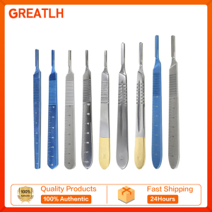 GREATLH Non-Slip Metal Scalpel Knife Handle 3# 4# Blade Holder Stainless Steel Surgical Instruments Cutting Repair Tools
