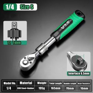 Telescopic Socket Ratchet Wrench for Automotive Repair Adjustable Head Ratchet Set 72 Tooth Quick Release Wrench Manual Tool