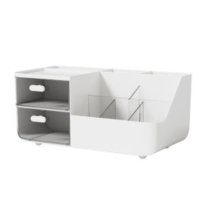 81RCW Multifunctional Storage Box Pen Holder with Drawers Student Stationery Shelf Versatile Simple Storage Organizer Office Supplies