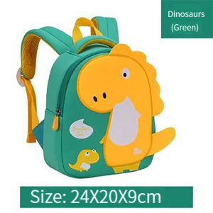 HamshMoc Cute Cartoon Dinosaur Children Backpack Anti-Lost Non-Slip Personalized Kindergarten Schoolbag Breathable Soft Kid Boys Girls School Bags Adjustable Large Capacity For Travelling Camping