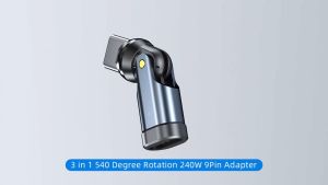 New 9Pin 240W Magnetic Type-C PD Adapter QC3.0/PD3.1 5A Fast Charge 540 Bend Only available for Type-c cables Three types of port for all kinds of Equipments