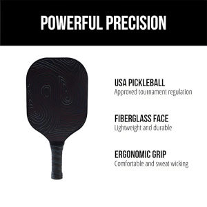 FUYOGI Pickleball Paddle Fiberglass Surface Racket Lightweight Non-slip Ergonomic Grip Durable Sports Practise Traning Cushion