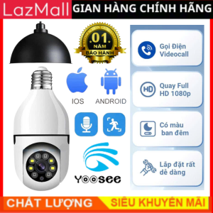 LazMall SALE [MUA 1 TẶNG 1] Camera Yoosee Bóng Đèn Thế Hệ Mới -Camera Yoosee HK211 -Full HD 1080P -Xoay 360° 4 Chiều -Đàm Thoại 2 Chiều - Hồng Ngoại Ban Đêm Có Màu -Cảnh Báo Chuyển Động -BẢO HÀNH 1 NĂM -GIAO HỎA TỐC