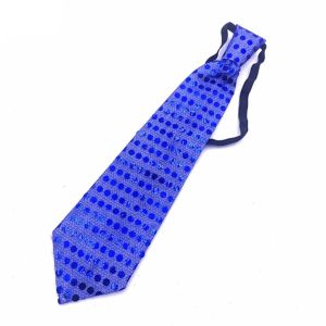 UNIITY Battery Powered LED Luminous Tie Colorful Dot Print Men Women Necktie Creativity Unique Sequins Glowing Tie Party Accessories