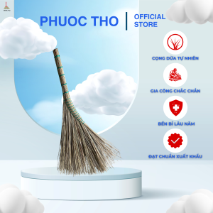Chổi quét sân cọng dừa ta loại 3 (Cán nhỏ và nhẹ)