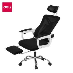 Deli เก้าอี้ทำงาน เก้าอี้สำนักงาน เก้าอี้ ทำงาน หมอนรองเอวกระดูกงู แป้นเหยียบแบบยืดหดได้ พนักพิงศีรษะ 2D อุปกรณ์สำนักงาน Office Chair