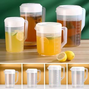 NOBLELUX Large Capacity Water Bottle Graduated Transparent Cold Water Bottle Plastic Container Plastic Water Pitcher Jug Cold Water