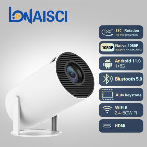 HY300 Mini Projector Portable 180 ° Rotating High Definition 1080P Wireless Bluetooth Ceiling Home Theater Projector