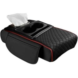 Armrest Pad Mobil Kotak Tisu Mobil Tempat Botol 4 In 1 / Console Box Storage / Cover Tisu Premium