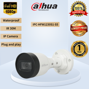 Dahua IP Camera 2MP( DH-IPC-HFW1230S1-A-S5) IR With audio Bullet Wired Waterproof Outdoor Camera  WDR Network Camera