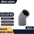 Co Lơ 45 Độ Nối Ống Nước, Co lơi nhựa PVC BÌNH MINH hai đầu dán ống phi 21 27 34. 