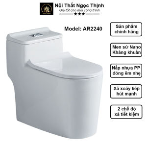 [SALE RẺ]Bồn cầu đúc liền khối men sứ Nano Arino AR-2240 hàng chính hãng xả xoáy kép siêu mạnh Nắp Bồn Cầu Pp Chịu Lực Tốt Bồn Cầu Không Tắc Nghẹt Đường Ống Xả - Lazada