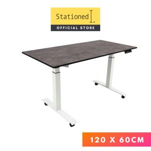 Stationed Electric Standing Desk | Industrial Grey | 5 Year Local Warranty | 60 - 125 CM Ergonomic Height Adjustable