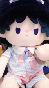 Evelyn Love And Deepspace Doll Clothes Striped Clothing Outfit 40cm Xavier Zayne Rafayel ralayo Sylus Caleb Sitting Posture Cute Shirt Pants Suit Plush Doll Replacement Casual Wear