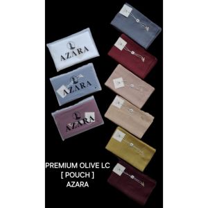 AZARA TERBARU!! HIJAB SEGI EMPAT POLOS AZARA PARIS OLIVE FREE POUCH AZARA POLOS PREMIUM PARIS OLIVE