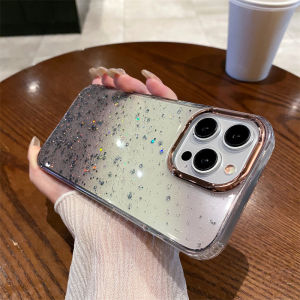 Kisscase Gradient sang trọng Sao Long Lanh Rõ Ràng vỏ điện thoại Cho iPhone 15 14 13 Pro Max phong cách Ins Mạ Bao Gồm Tất Cả Các TPU Chống-Mùa Thu Chống Sốc Ốp lưng cho iPhone 15 14 13