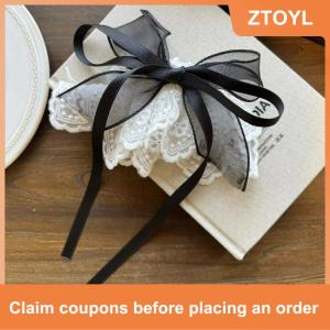 【ZTOYL】 กิ๊บติดผมหางม้าสีขาวลูกไม้ลายดอกไม้สไตล์ฝรั่งเศสสำหรับผู้หญิงเด็กผู้หญิงผมสวยหวานเครื่องประดับผมอเนกประสงค์แฟชั่น