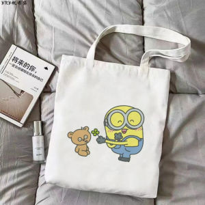 Womens Shoulder Handbags Cartoon Print Large Capacity Shopping Bag Girls Teen Canvas ECO Tote Bag Reusable Foldable Bags Gift QJQV
