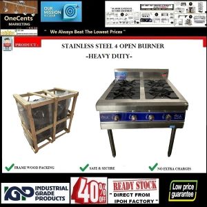 SUS OPEN BURNER COMMERCIAL HIGH PRESSURE 高压猛火煲仔炉/HEAVY DUTY GAS STOVE/ 4 HOLES & 6 HOLES DAPUR MASAK/ INDUSTRIAL KICTHEN
