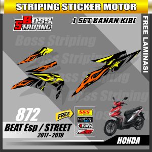 STRIPING STIKER HONDA BEAT FI NEW ESP STREET ISS CBS 2017 2018 2019 FREE LAMINASI DAN STIKER SPONSOR