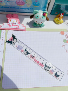 Pembaris Kartun Comel Pelajar Sanrio Pembaris Acrylic Lutsinar 15CM Ukuran Sekolah Pejabat Alat Tulis 15cm Sanrio Transparent Ruler Double Layer Acrylic School Student Stationery 透明库洛米玉桂狗双层亚克力直尺中小学生学子测量文具15CM刻度尺 E302