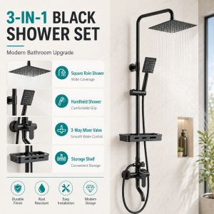 Pure Copper Shower Head Bathroom Shower Kit Pressure‑Enhanced Shower Set for Household & Hotel Bathroom Use