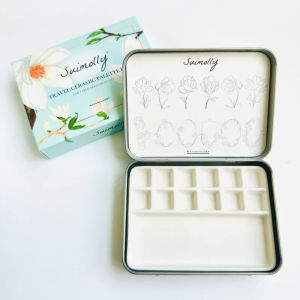 12-color Travel Ceramic Palette Watercolor Paint Storage Portable Art Student  Watercolor Painting Supplies Pigment