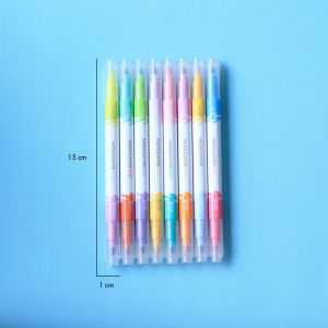 Bantex Highlighter Dual Color / Penanda Teks Ujung Dua Warna Satu Set Isi 8 Pcs 16 Warna Pastel