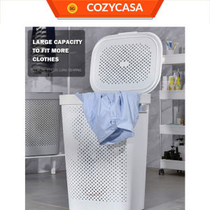 【COZYCASA】Laundry Basket with Lid Large Capacity Plastic Storage Laundry Hamper Clothes