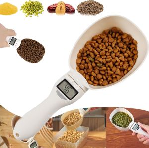 Food Measuring Scoop Scale Household Pet Dog Food Scale Mini Complementary Food Dog Food Scale Measuring Scoop Scale Measuring Weighing Spoon Scale High Precision with Lcd Screen for Dispensing Food and Condiments