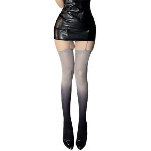 Gradients kiểu Color Block treo vớ cho phụ nữ Strappy Đai nịt bít tất pantyhose lụa cao tới đùi vớ nội y đồ bó sát