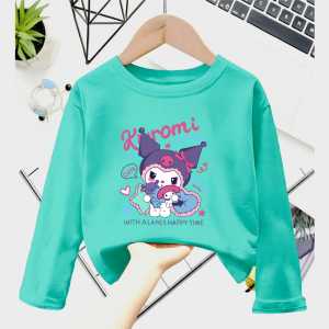 Atasan Kaos Anak Perempuan Lengan Panjang Motif KUROMI Untuk Usia 1-12 Thn