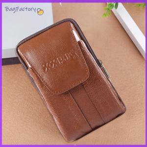 Mens Genuine Leather Waist Bag with Multiple Compartments Durable Crossbody Phone Pouch for Travel