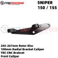 TRC Racing CNC Sniper 150 155 Brake Caliper Bracket Front And Rear 2Pot 4Pot 203mm 245mm 267mm Disc. 