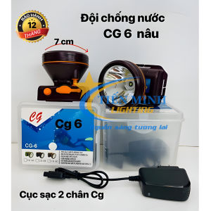 Đèn Đội Đầu CG6 Nâu/Lính Ánh Sáng Trắng/Vàng 2 Chế Độ Sáng