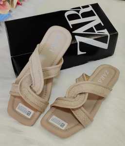 PROMO SANDAL FLAT ZARA SELOP KOREA CASUAL WANITA KEKINIAN / SENDAL SELOP SILANG EMPUK TERNDY