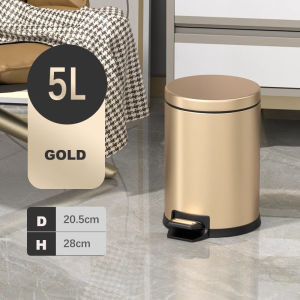 5L/8L/12LKitchen trash can with pedals stainless steel trash bin for bathroom/kitchen/living room/office