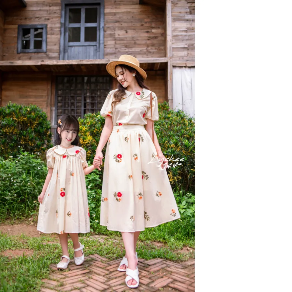 Váy đôi mẹ và bé gái họa tiết hoa - sét đầm đôi mẹ và bé ( 7 - 65 kg) |  Lazada.vn