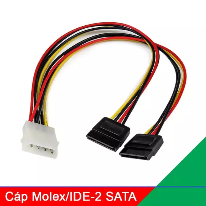 Cáp chuyển đổi nguồn 4 Pin IDE Molex sang 2 cổng Sata 15 Pin cho ổ cứng ...
