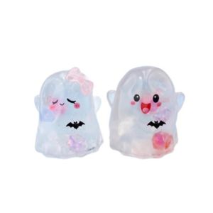 FLEURS 2PCS/SET Slow Rebound Ghost Squishy Toy TPR Cartoon Ghost Squeeze Toy Portable Transparent Slow Rebound Fidget Toy Halloween
