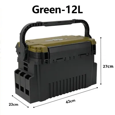 Fishing Box Double-Layer Large Capacity Multi-Functional Toolbox Seatable 200-Pound Weight Capacity Fishing Storage Box