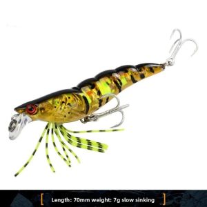 ADREE 7g Weight 3D Flash Shrimp 70mm Length Longcast Design Fishing Lure Sinking Lure Pattern Artificial Bait Bass Fishing