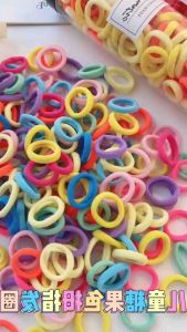100PCS 2cm Kids Nylon Hair Rope Elastic Mini Hair Rings Rubber Bands for Girls Princess