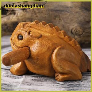 [Duola] May Mắn Thái Lan Gỗ Thái Lan Thủ Công Truyền Thống Bằng Gỗ May Mắn Croaking Nhạc Cụ Nhà Văn Phòng Bàn Trang Trí May Mắn Ếch Thủ Công