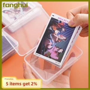 fanghui กล่องเก็บของพลาสติกใสกล่องเก็บการ์ดขนาดเล็กกล่องจัดระเบียบโต๊ะกล่องเครื่องเขียน